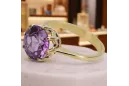 14K Yellow gold Amethyst Ring Vintage Jewlery vrc157y